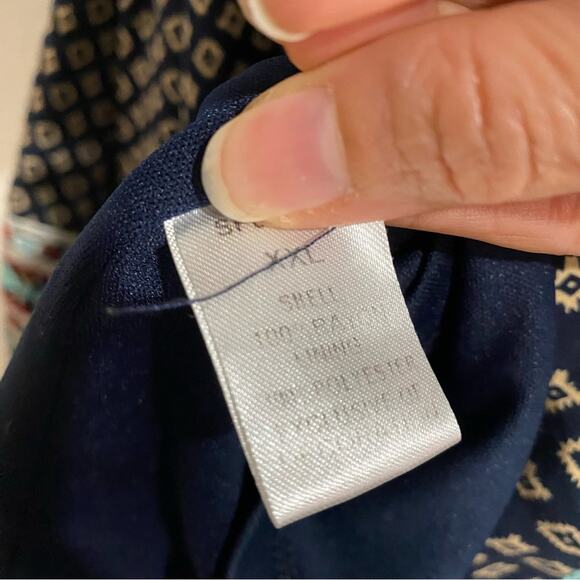 THML Navy Embroidered Faye Sleeveless Racerback  Mini Shift Dress Sz XXL - Picture 7 of 12